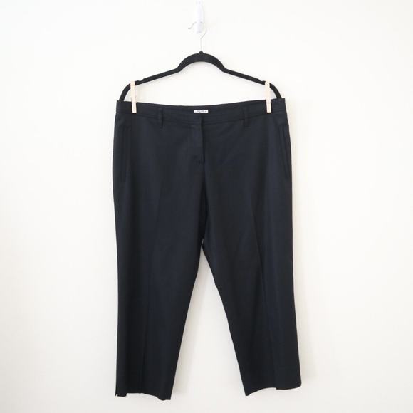 Miu Miu IT 46 US 10 Wool Blend Cropped Slim Leg Pants Black - Picture 1 of 12